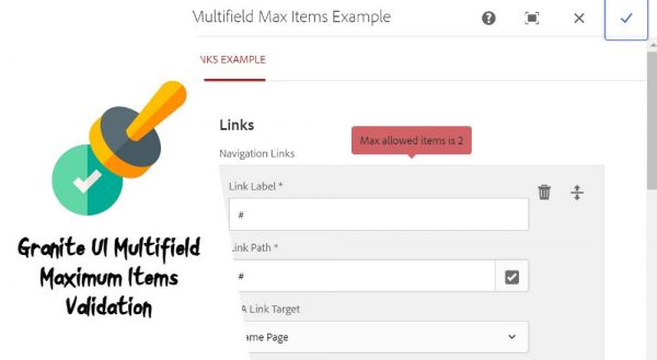 AEM Granite UI Multifield Maximum Items Validation