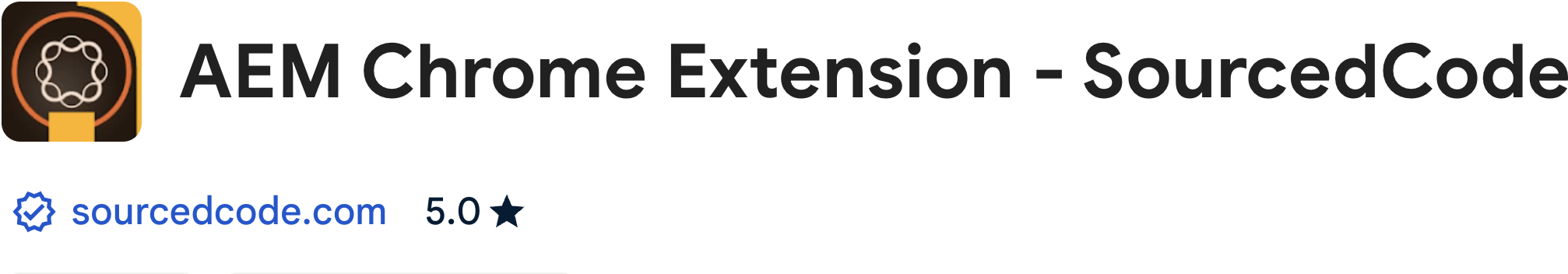 AEM Chrome Extension - logo and text
